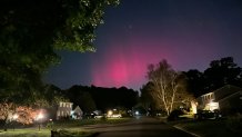 Northern Lights as seen from North Kingstown RI, around 8 p.m. on Oct. 6, 2024.