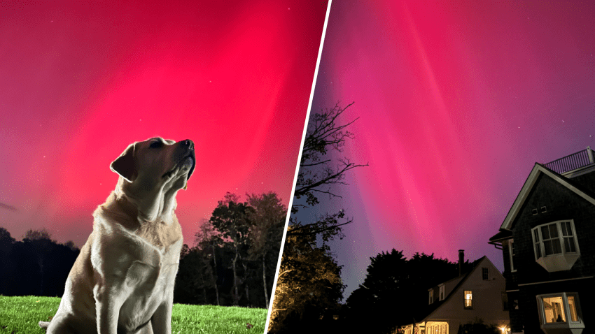 Images of the northern lights over Massachusetts on Thursday, Oct. 10, 2024.