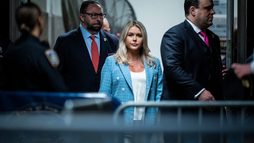 Trump campaign press secretary Karoline Leavitt, named as his choice for White House press secretary, at Trump’s criminal trial at Manhattan Criminal Court in New York City on May 29, 2024.