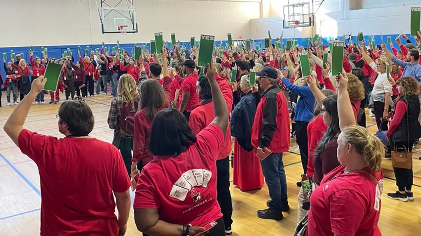 Members of the Marblehead Educators Association vote to authorize a strike over contract negotiations.