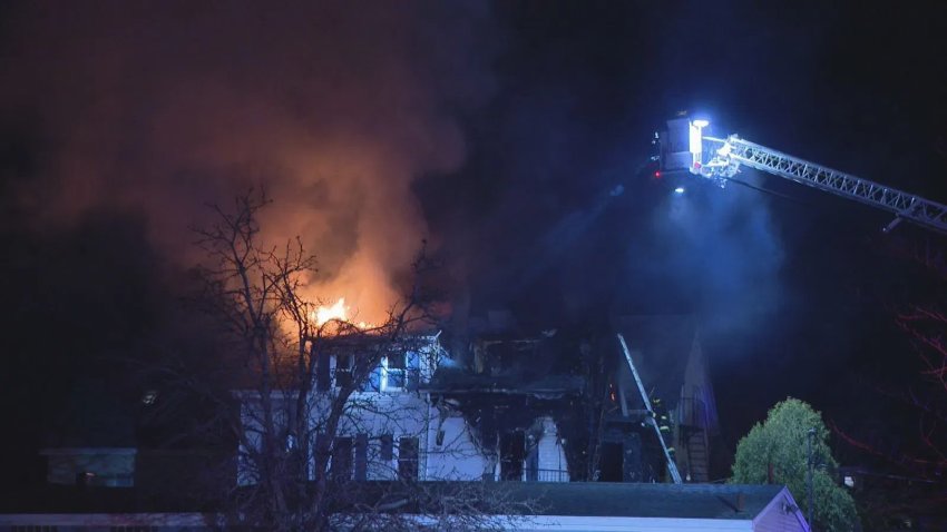 WJAR New Bedford House Roof on Fire