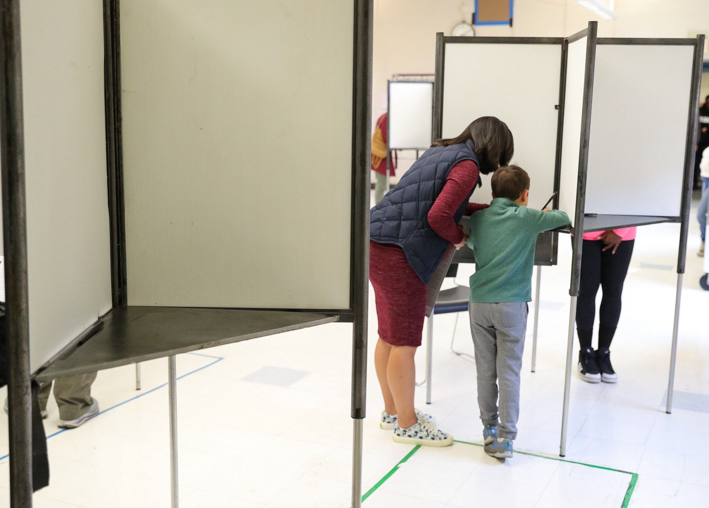 Boston Mayor Michelle Wu votes on Nov. 5, 2024, at Roslindale’s Bates School.