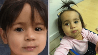 Left: age-progression photo of Vanessa Morales. Right: photo of Vanessa right befiore she disappeared.