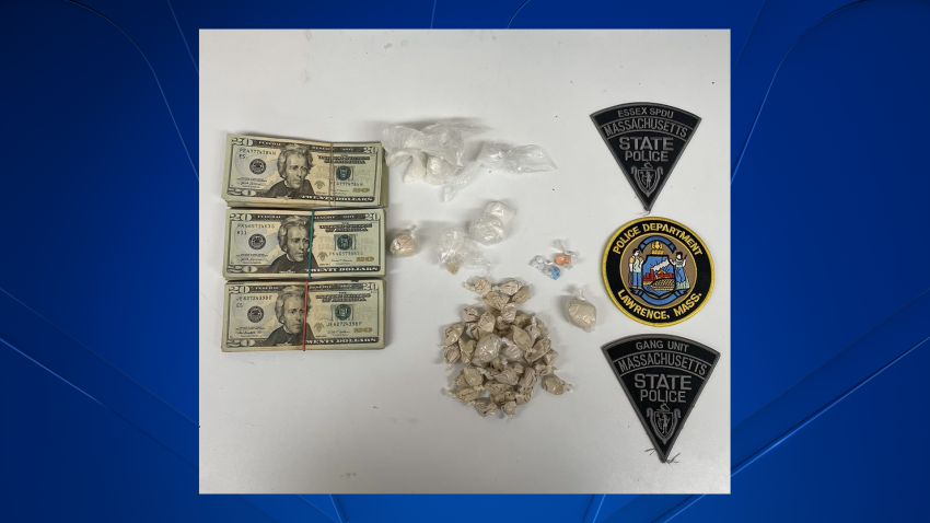 Suspected drugs and cash seized from a day care in Lawrence, Massachusetts, on Friday, Dec. 6, 2024.