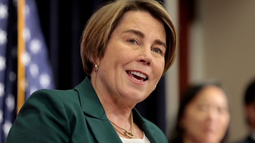 Boston, MA – January 22: Massachusetts Governor Maura Healey announces her annual budget plan during a State House press conference. (Photo by Pat Greenhouse/The Boston Globe via Getty Images)