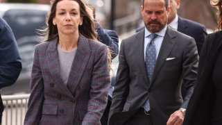 Karen Read arrives at Norfolk Superior Court in Dedham on April 1, 2025 ahead of jury selection for her retrial.