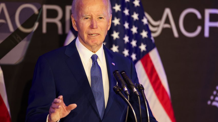 Former President Joe Biden speaks during the Advocates, Counselors, and Representatives for the Disabled bipartisan conference at the Sofitel Chicago Magnificent Mile on Tuesday, April 15, 2025. It was his first major speaking appearance since leaving office in January. (Eileen T. Meslar/Chicago Tribune/Tribune News Service via Getty Images)