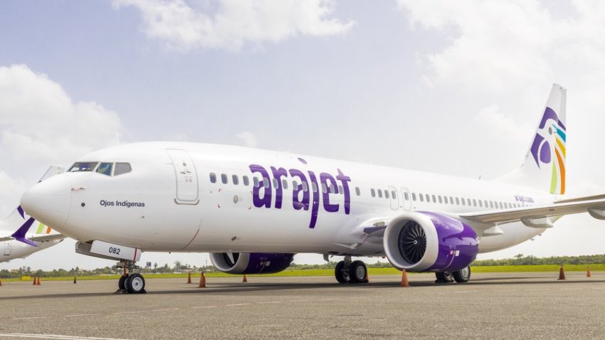 An Arajet aircraft. The airline is launching its first flights to Boston in November.