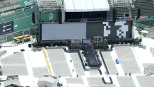 A Stage Set Up at Boston's Fenway Park On Thursday, May 29, 2025, Ahead of Shakira's Schedulated Concert.
