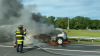 Incendio de un auto afecta tráfico en la I-93 en Andover