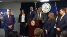 Officials, including ICE Boston acting Field Office Director Patricia Hyde, acting ICE Director Todd Lyons, and Leah Foley, the U.S. Attorney for the District of Massachusetts, speak about recent ICE operations in Massachusetts.