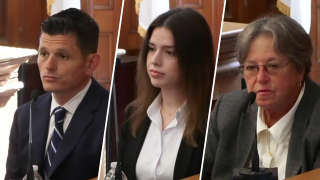 From left: Jonathan Diamandis, a childhood friend of former Massachusetts State Police Trooper Michael Proctor; former Canton Police Officer Kelly Dever and emergency physician and forensic pathologist Dr. Marie Russell.