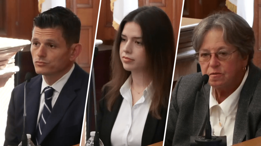 From left: Jonathan Diamandis, a childhood friend of former Massachusetts State Police Trooper Michael Proctor; former Canton Police Officer Kelly Dever and emergency physician and forensic pathologist Dr. Marie Russell.