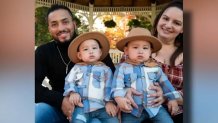 A family photo with Nexan Aroldo Asencio, Christina Maria Toledo and their twin boys.