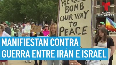 Manifestación en Boston contra guerra entre Irán e Israel