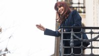Former Argentinian President Cristina Fernandez de Kirchner greets her supporters from the balcony of her home after Argentina’s Supreme Court rejects her appeal and leaves in effect a court decision that upholds the guilty verdict for defrauding the state, in Buenos Aires, Argentina, on June 13, 2025. (Photo by Matias Baglietto/NurPhoto via Getty Images)