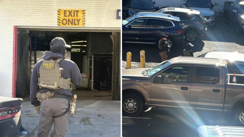 Federal immigration agents seen at a car wash in Allston.