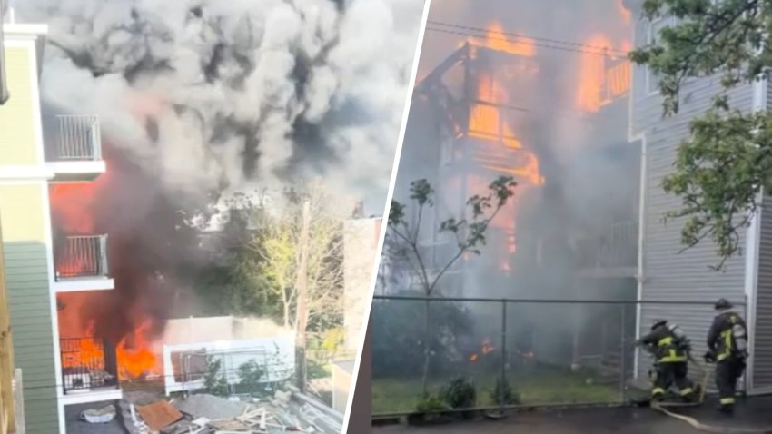 A fire broke out at a home in East Boston on Sunday, May 17, 2026.