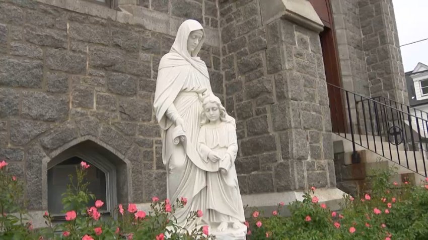 Outside the Holy Family Parish in Gloucester, Massachusetts.