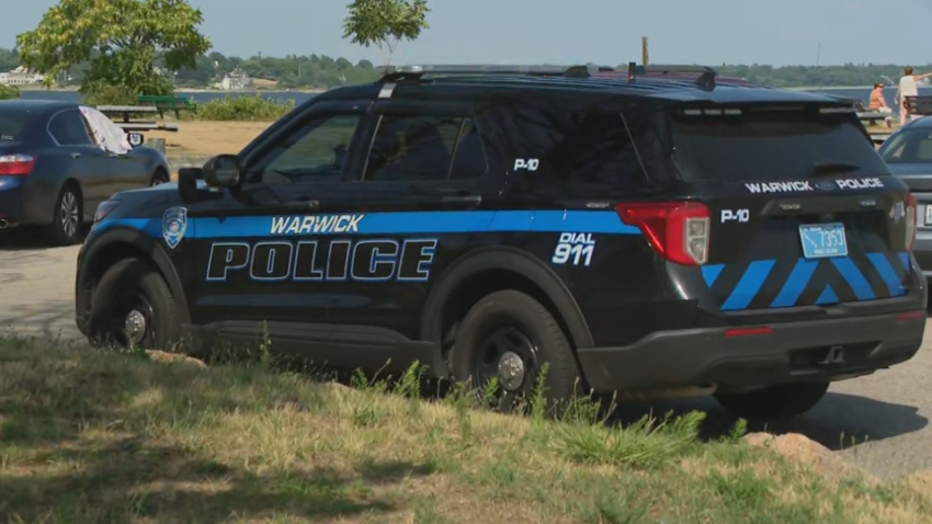 A Warwick police cruiser at Conimicut Point. (WJAR)