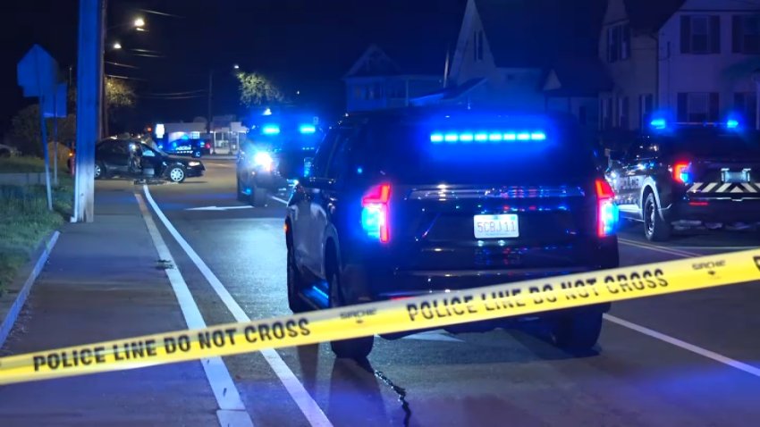 The scene of a deadly crash in Taunton, Massachusetts,