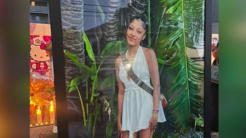 A picture of Yoseliani Marte shown at a vigil for her.