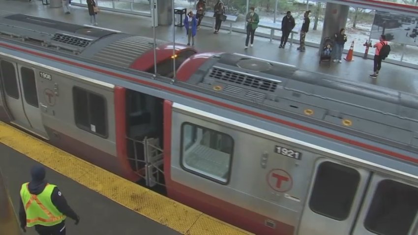 File image of a train on the Red Line of the MBTA.