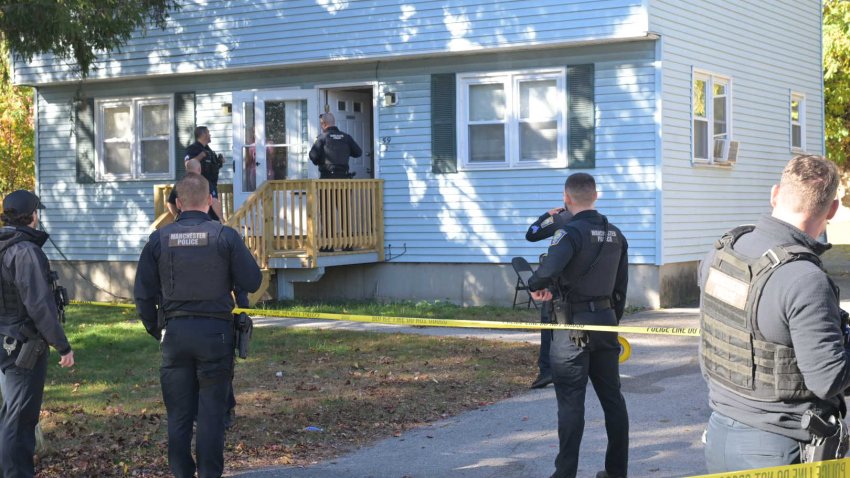 A police investigation at a home on Wheelock Street in Manchester, New Hampshire on Oct. 27, 2026.