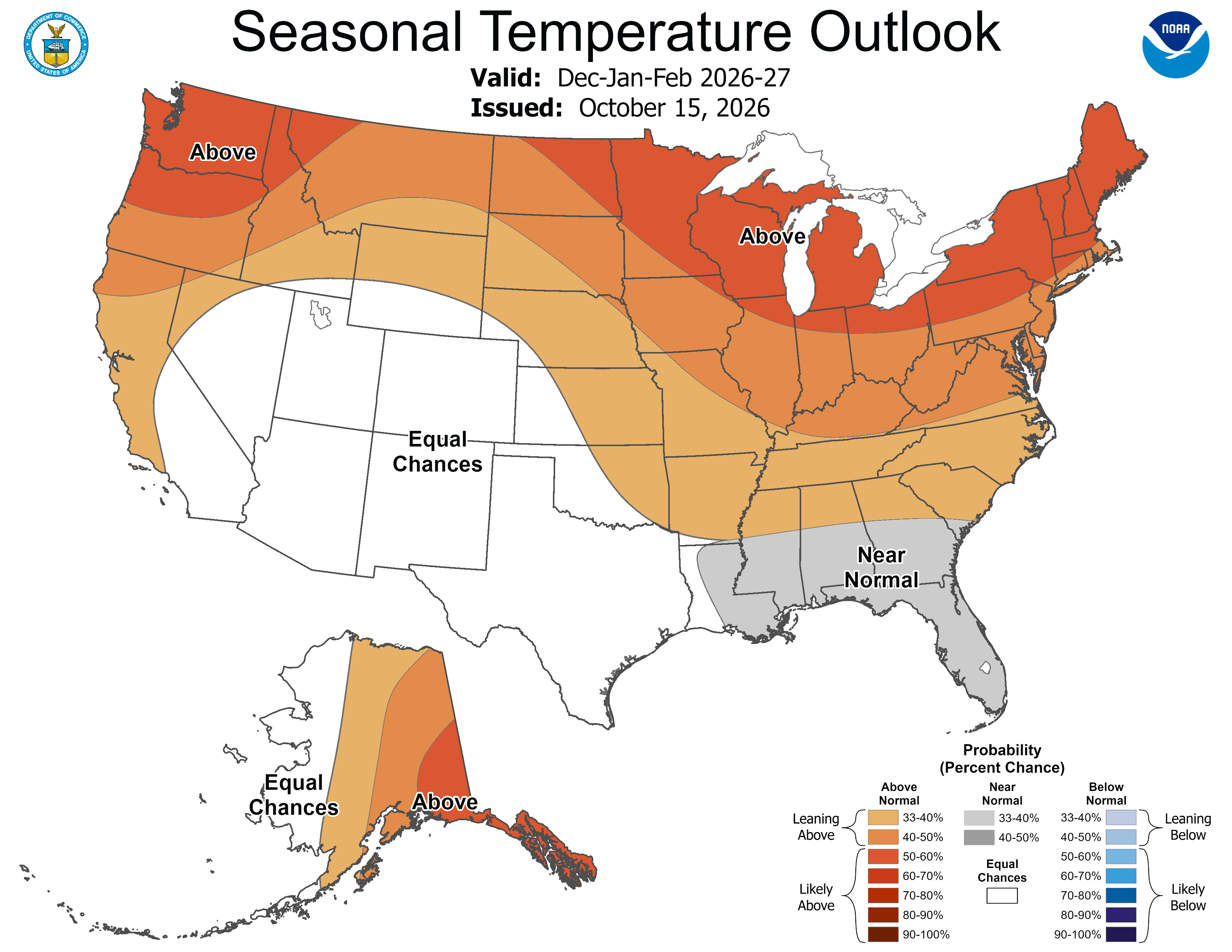 Perspectiva invernal de la NOAA, pronóstico del tiempo para Nueva ...