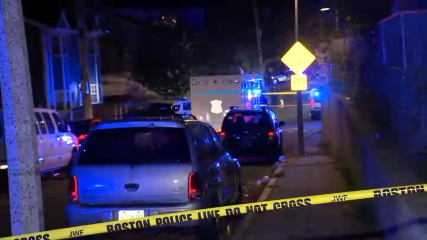 Boston police at the scene of a shooting in Dorchester on Friday, Oct. 23, 2026.